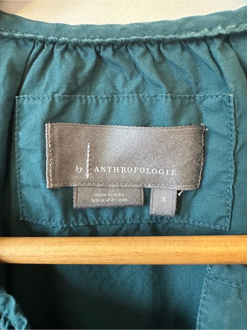Anthropologie Teal Short-Sleeve Smocked Waist Mini Dress - Picture 4 of 6